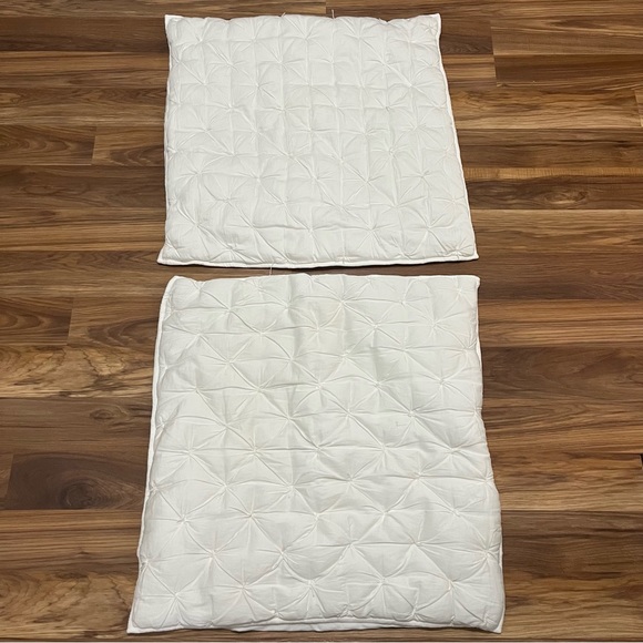 Pottery Barn Bedding 2 Pottery Barn Puffy Tie Quilted White Euro Shams Poshmark